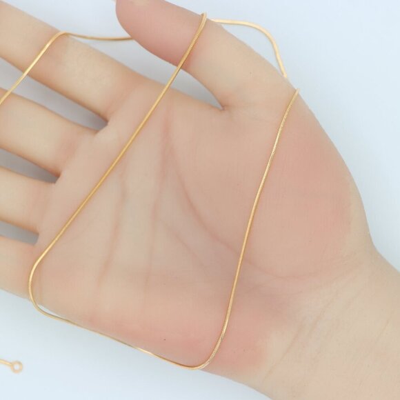 Delicate Rose Gold Snake Chain Necklace,  Elegant Look, XPNL0130 - Picture 12 of 12